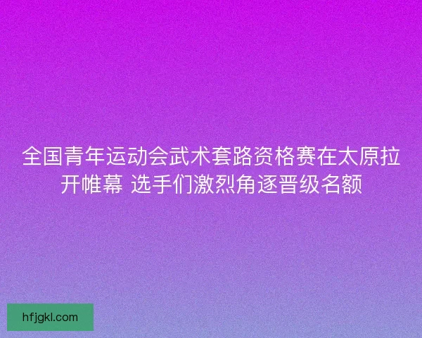 全国青年运动会武术套路资格赛在太原拉开帷幕 选手们激烈角逐晋级名额